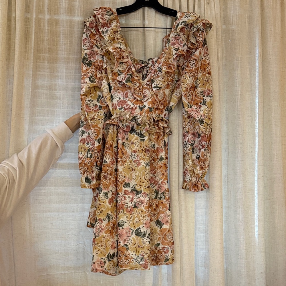 En Saison Longsleeve Floral Eyelet Dress